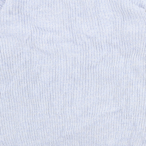 Marks and Spencer Womens Blue Boat Neck 100% Cotton Pullover Jumper Size S