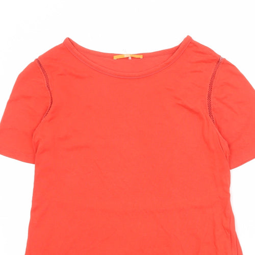 HUGO BOSS Womens Orange Polyester Basic T-Shirt Size S Round Neck