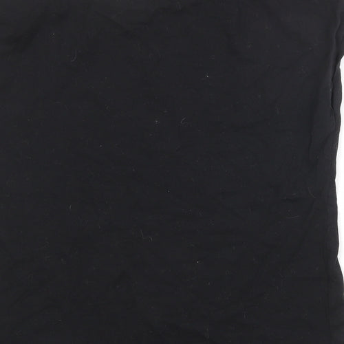 Very Womens Black 100% Cotton Basic T-Shirt Size 10 Round Neck