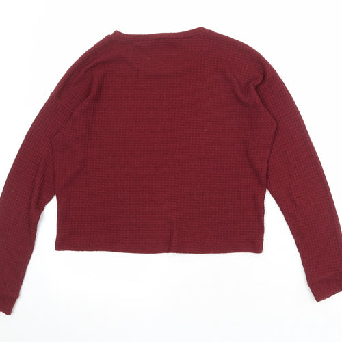 FOREVER 21 Womens Red Round Neck Polyester Pullover Jumper Size S
