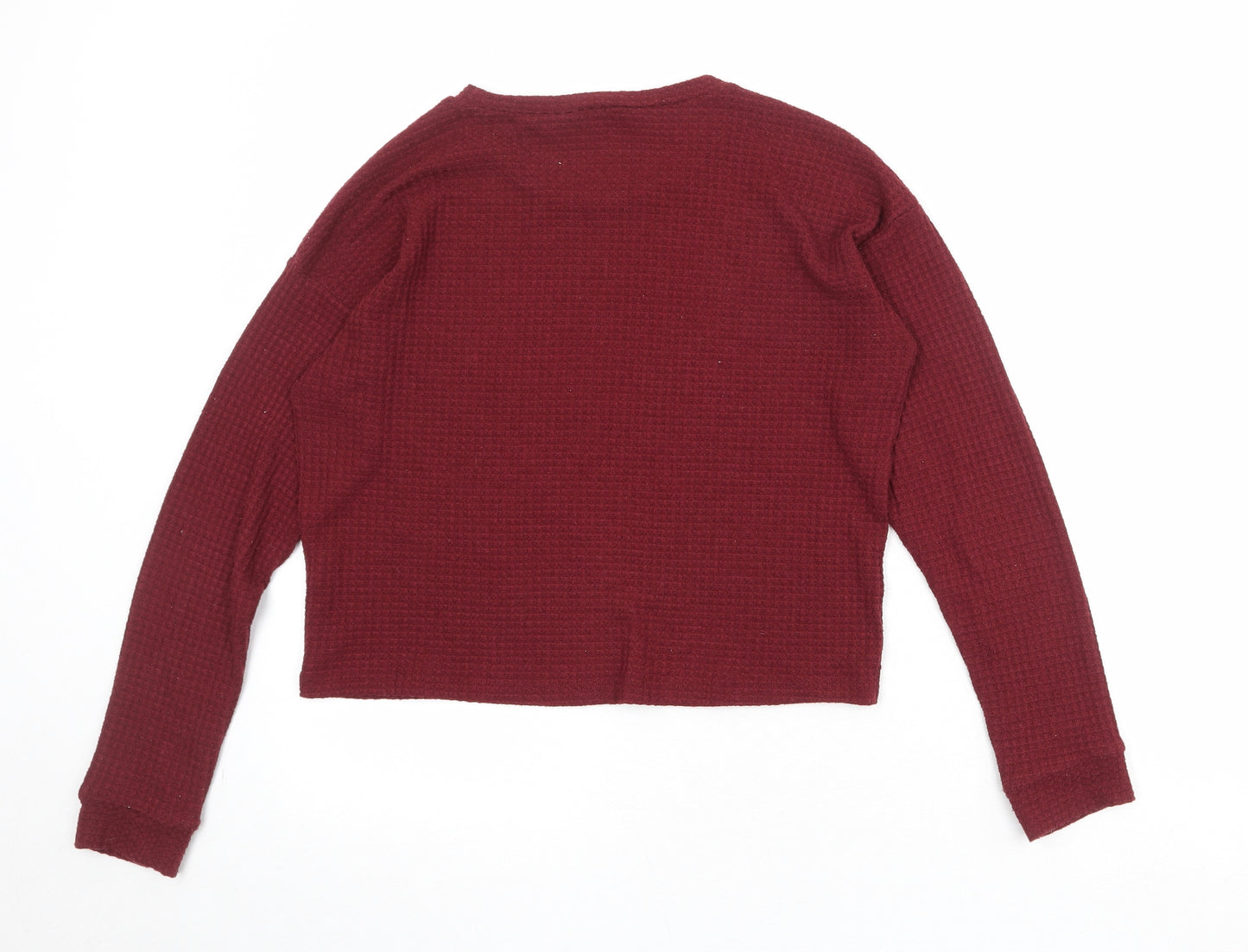 FOREVER 21 Womens Red Round Neck Polyester Pullover Jumper Size S