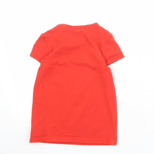 Ralph Lauren Boys Orange Cotton Basic T-Shirt Size 4 Years Round Neck Pullover