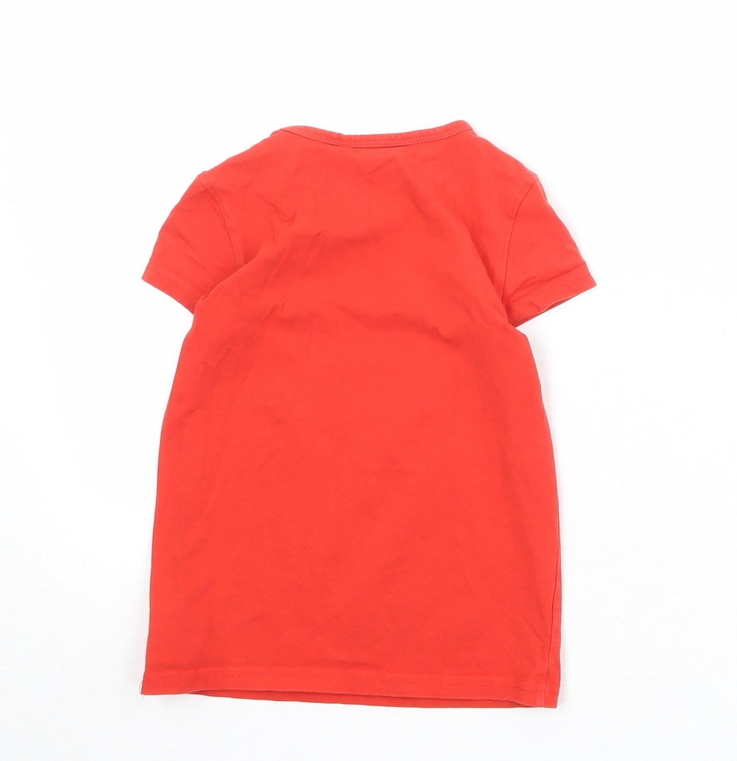 Ralph Lauren Boys Orange Cotton Basic T-Shirt Size 4 Years Round Neck Pullover