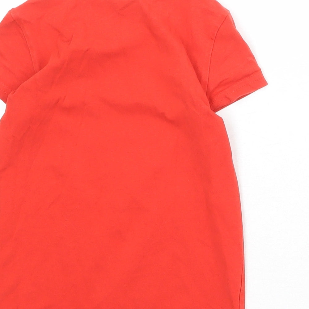 Ralph Lauren Boys Orange Cotton Basic T-Shirt Size 4 Years Round Neck Pullover