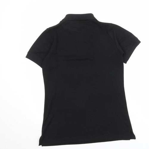 Trojan Womens Black Polyester Basic Polo Size 10 Collared