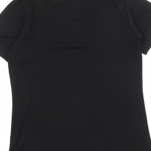 Trojan Womens Black Polyester Basic Polo Size 10 Collared