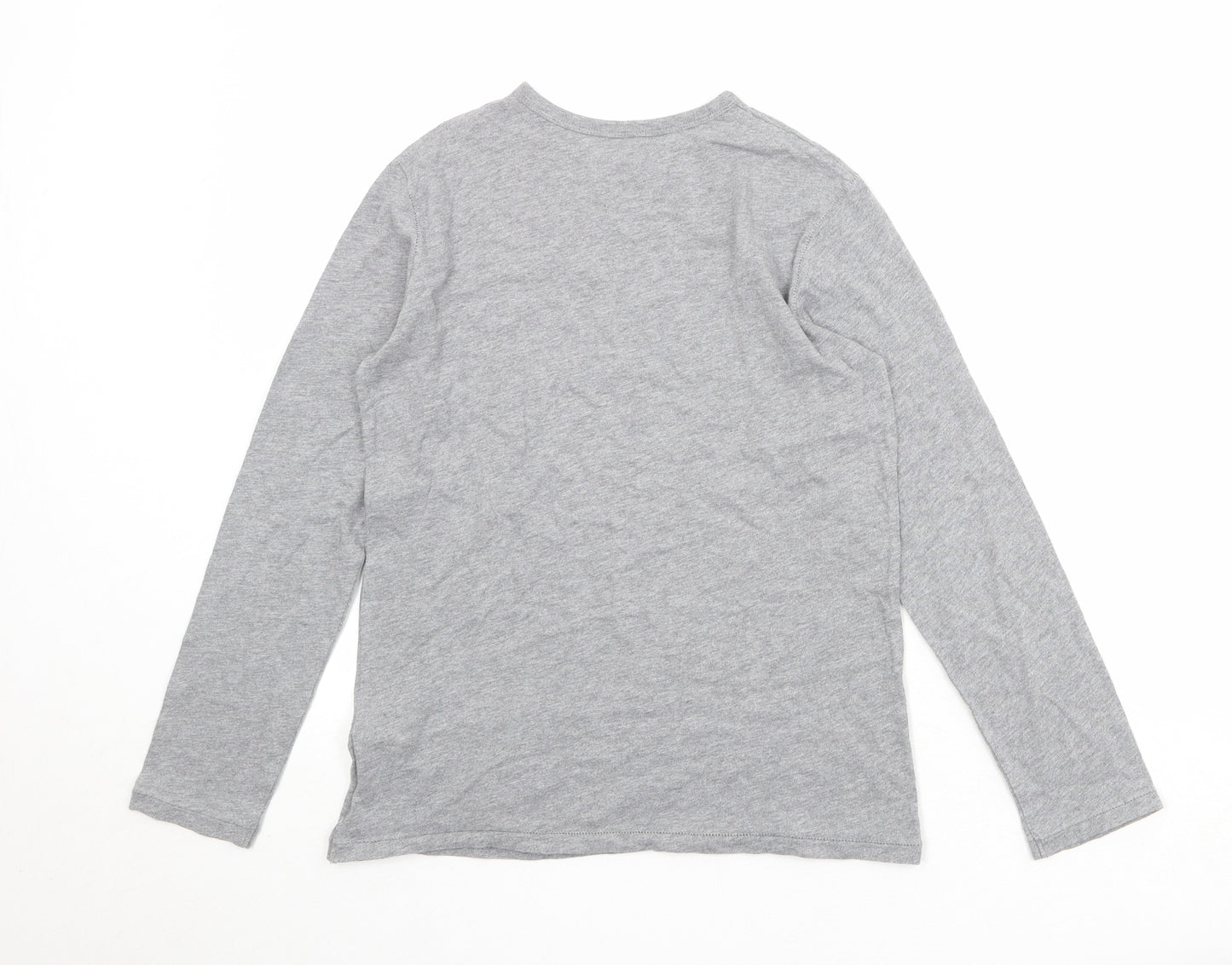 Gap Boys Grey 100% Cotton Basic T-Shirt Size 10-11 Years Round Neck Pullover