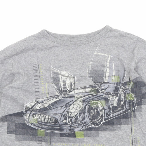 Gap Boys Grey 100% Cotton Basic T-Shirt Size 10-11 Years Round Neck Pullover