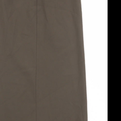 Zara Womens Brown Polyester A-Line Skirt Size L Zip