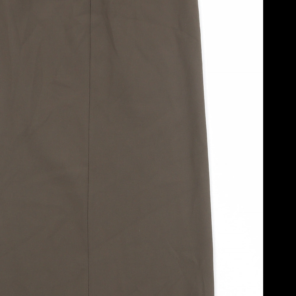 Zara Womens Brown Polyester A-Line Skirt Size L Zip