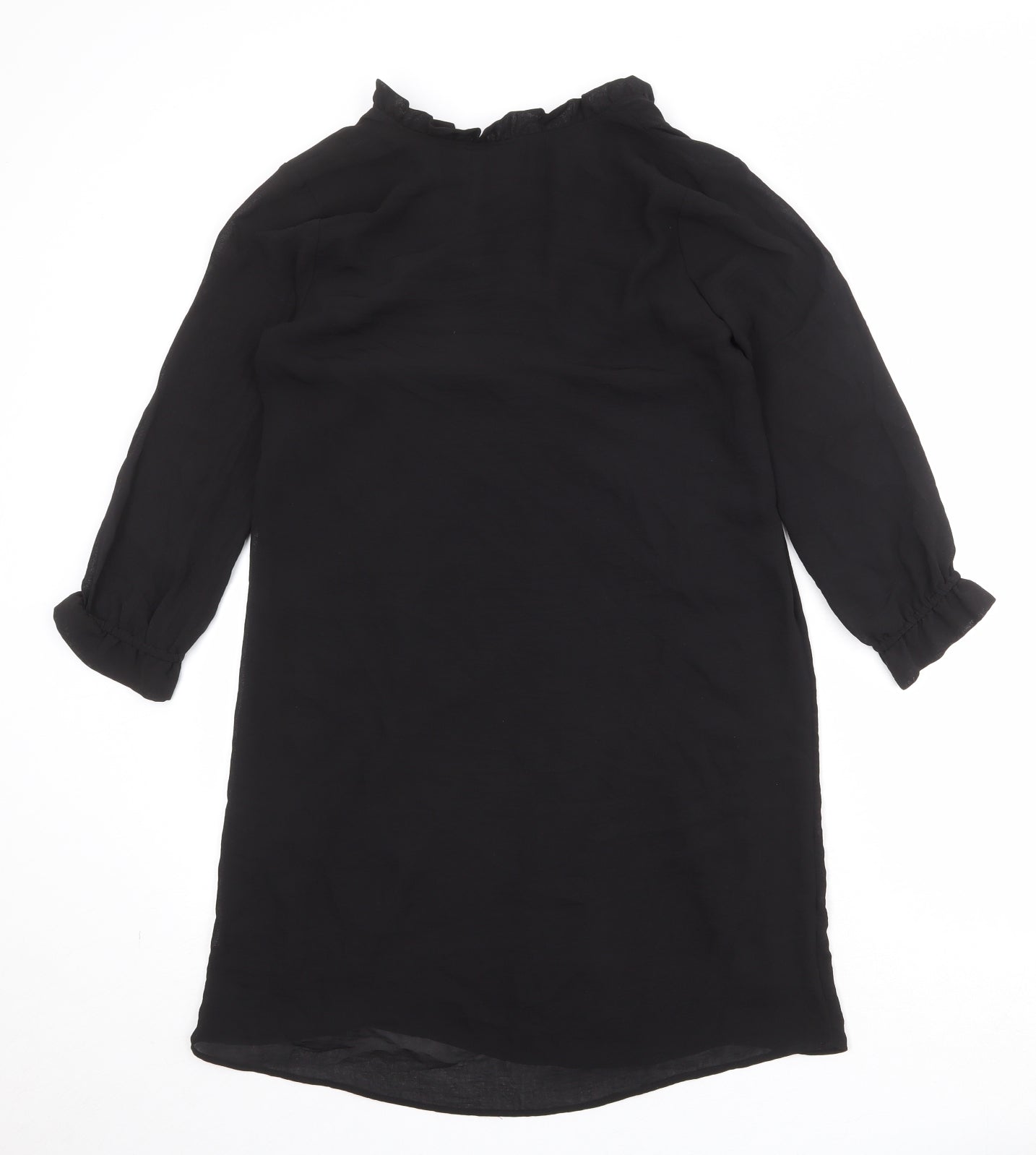 H&M Womens Black Polyester A-Line Size 10 V-Neck Pullover