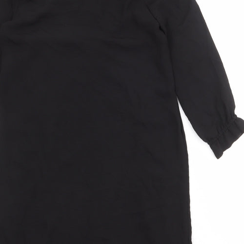 H&M Womens Black Polyester A-Line Size 10 V-Neck Pullover