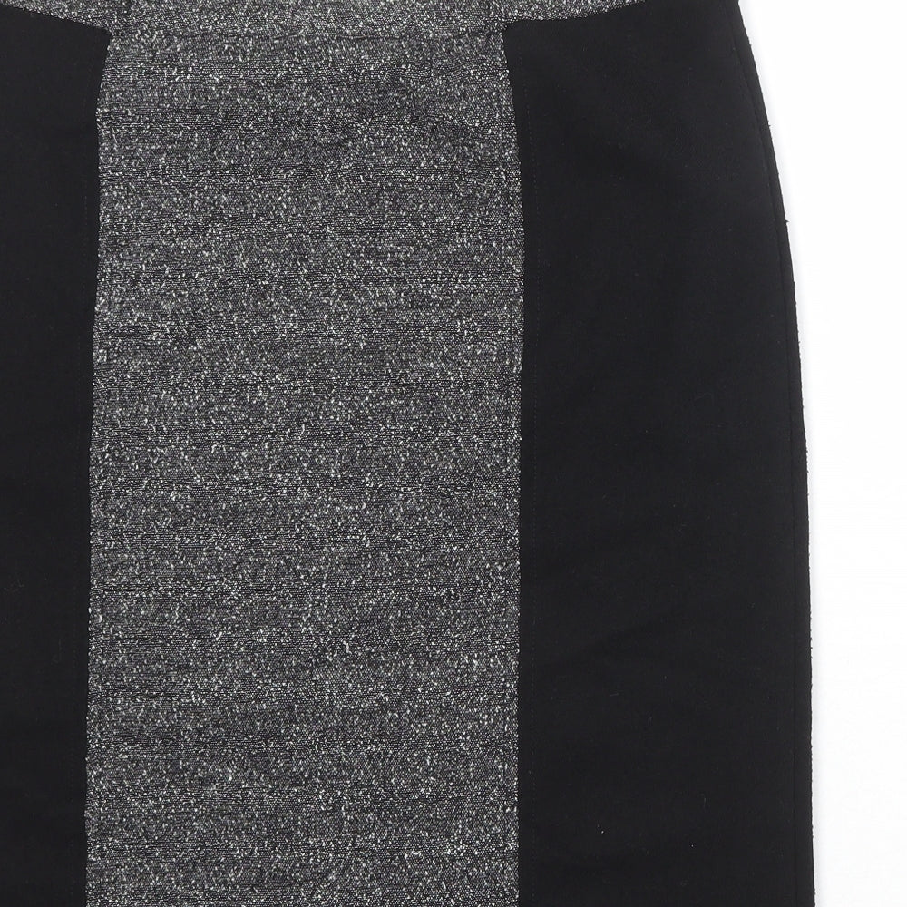 Per Una Womens Black Viscose A-Line Skirt Size 12 Zip