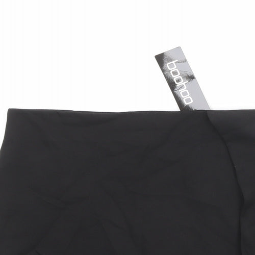 Boohoo Womens Black Polyester A-Line Skirt Size 10 Zip