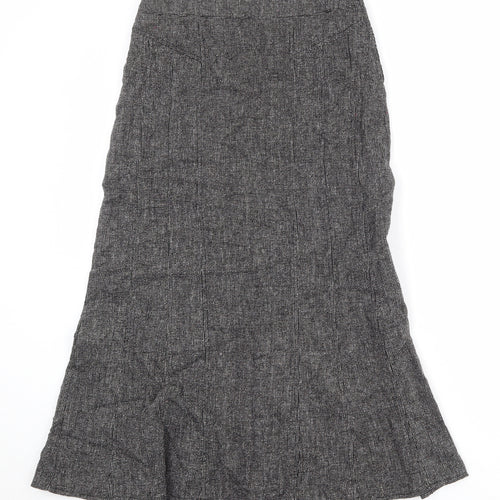 Lakeland Womens Black Geometric Viscose A-Line Skirt Size 10 Zip