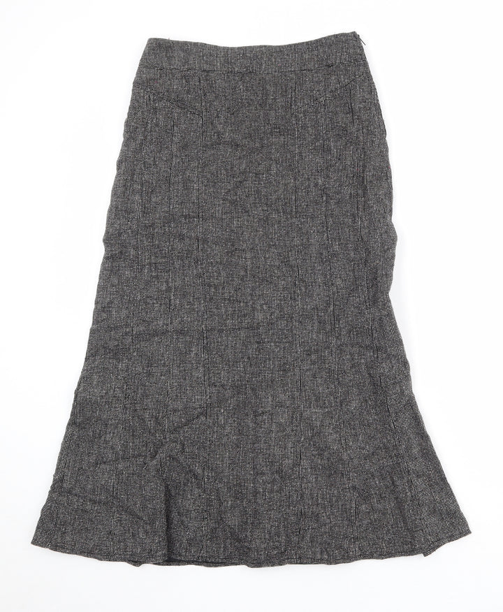 Lakeland Womens Black Geometric Viscose A-Line Skirt Size 10 Zip