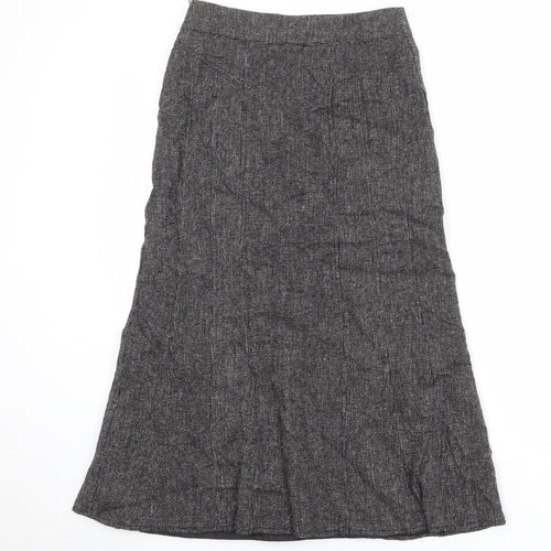 Lakeland Womens Black Geometric Viscose A-Line Skirt Size 10 Zip