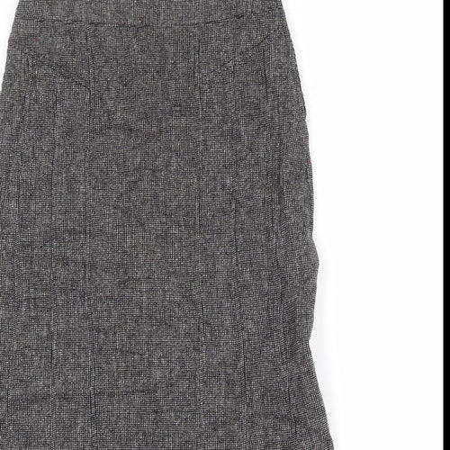 Lakeland Womens Black Geometric Viscose A-Line Skirt Size 10 Zip