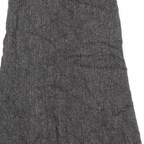 Lakeland Womens Black Geometric Viscose A-Line Skirt Size 10 Zip