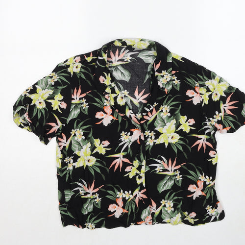 Divided by H&M Womens Multicoloured Floral Viscose Basic Button-Up Size 4 Collared