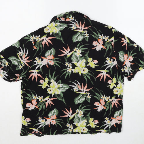 Divided by H&M Womens Multicoloured Floral Viscose Basic Button-Up Size 4 Collared