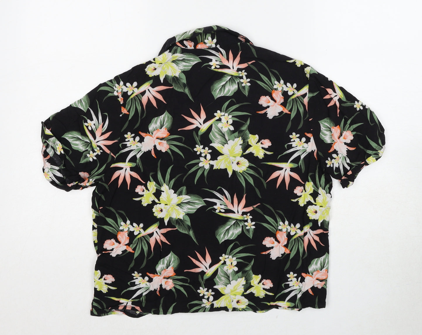 Divided by H&M Womens Multicoloured Floral Viscose Basic Button-Up Size 4 Collared