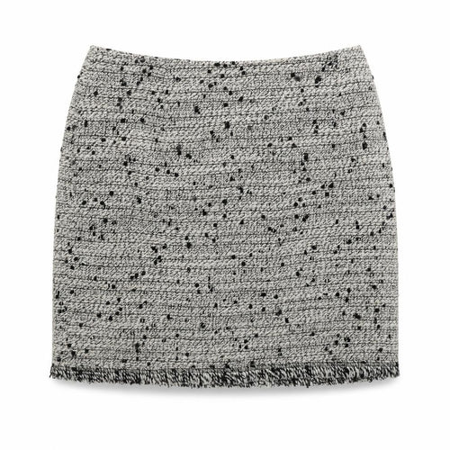 L.F.Coll Womens Grey Geometric Wool A-Line Skirt Size 14 Zip