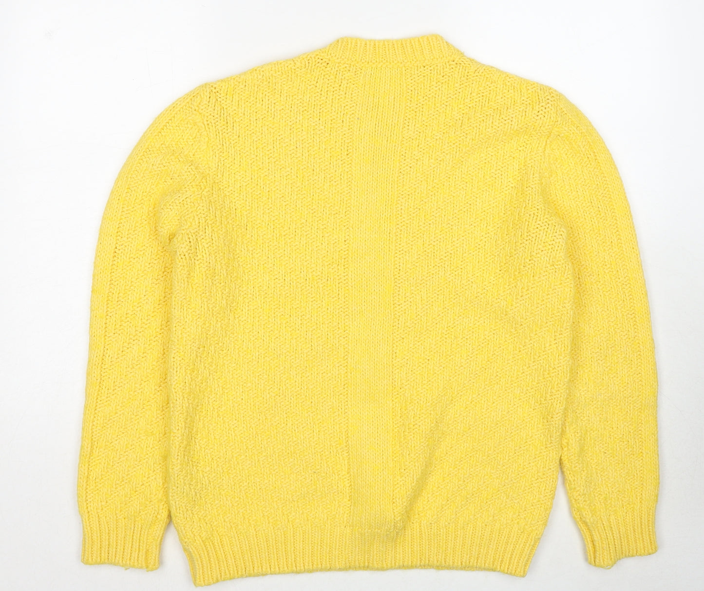 Sseinse Womens Yellow Round Neck Acrylic Pullover Jumper Size L