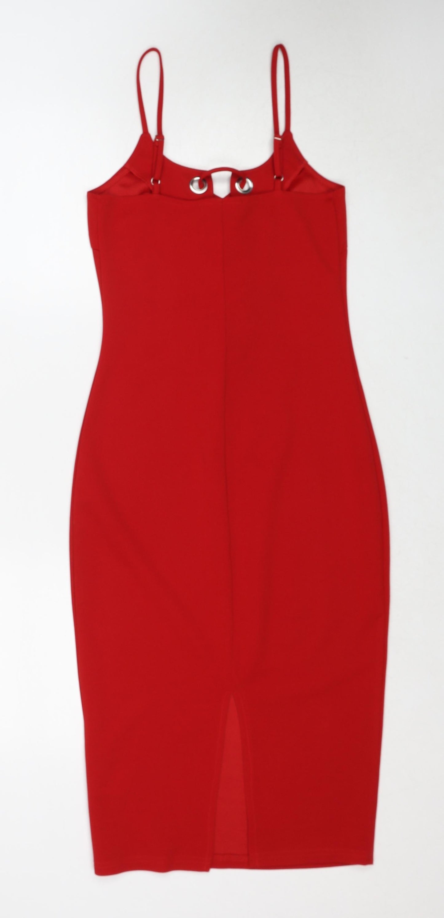 PARISIAN SIGNATURE Womens Red Polyester Bodycon Size 8 Round Neck Pullover