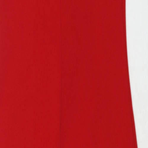 PARISIAN SIGNATURE Womens Red Polyester Bodycon Size 8 Round Neck Pullover