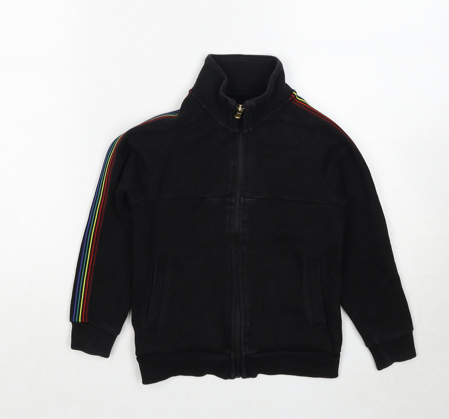 NEXT Boys Black Geometric Cotton Full Zip Sweatshirt Size 5 Years Zip
