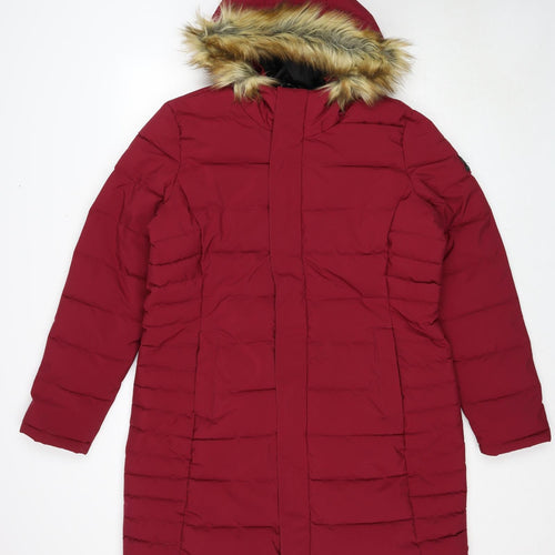 TOG24 Womens Red Quilted Coat Size 16 Zip