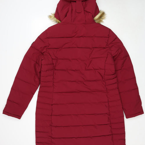 TOG24 Womens Red Quilted Coat Size 16 Zip