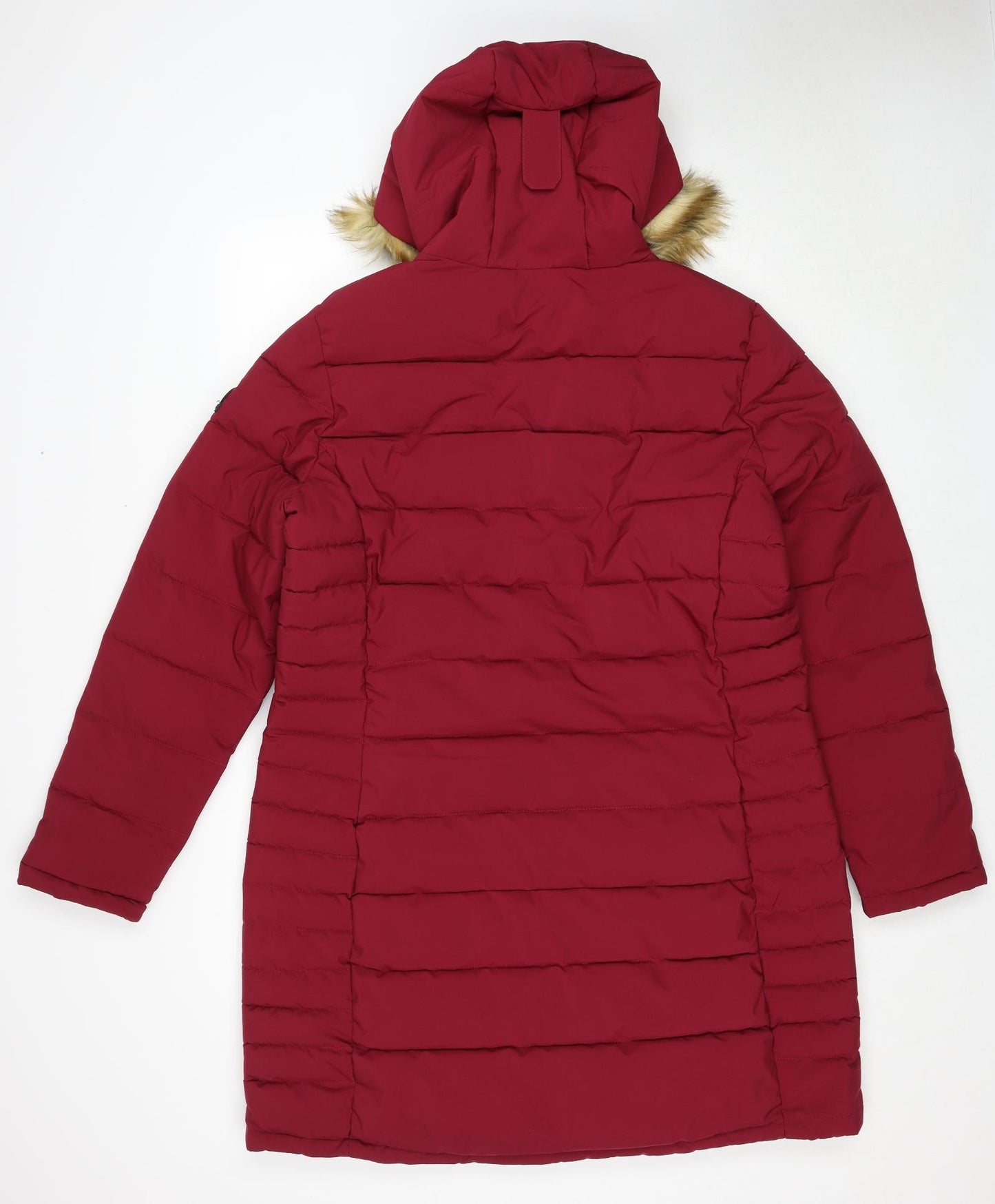 TOG24 Womens Red Quilted Coat Size 16 Zip