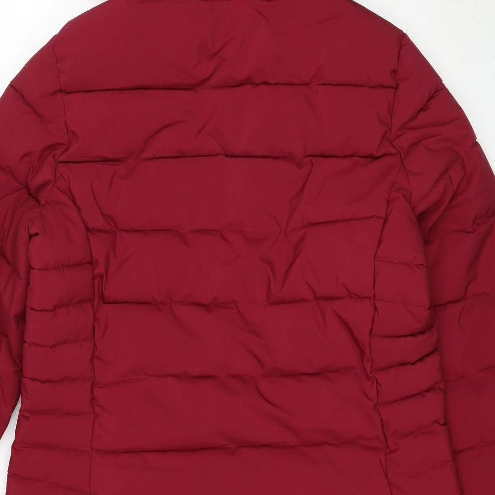TOG24 Womens Red Quilted Coat Size 16 Zip