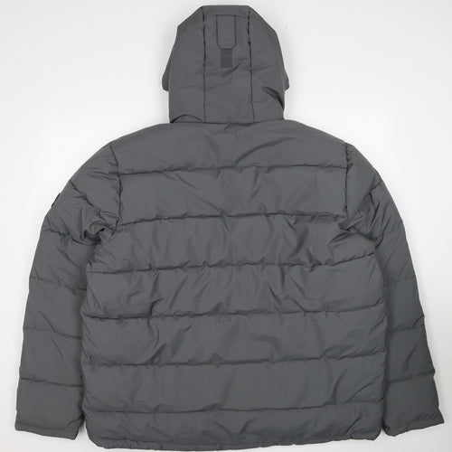 TOG24 Mens Grey Puffer Jacket Jacket Size 2XL Zip