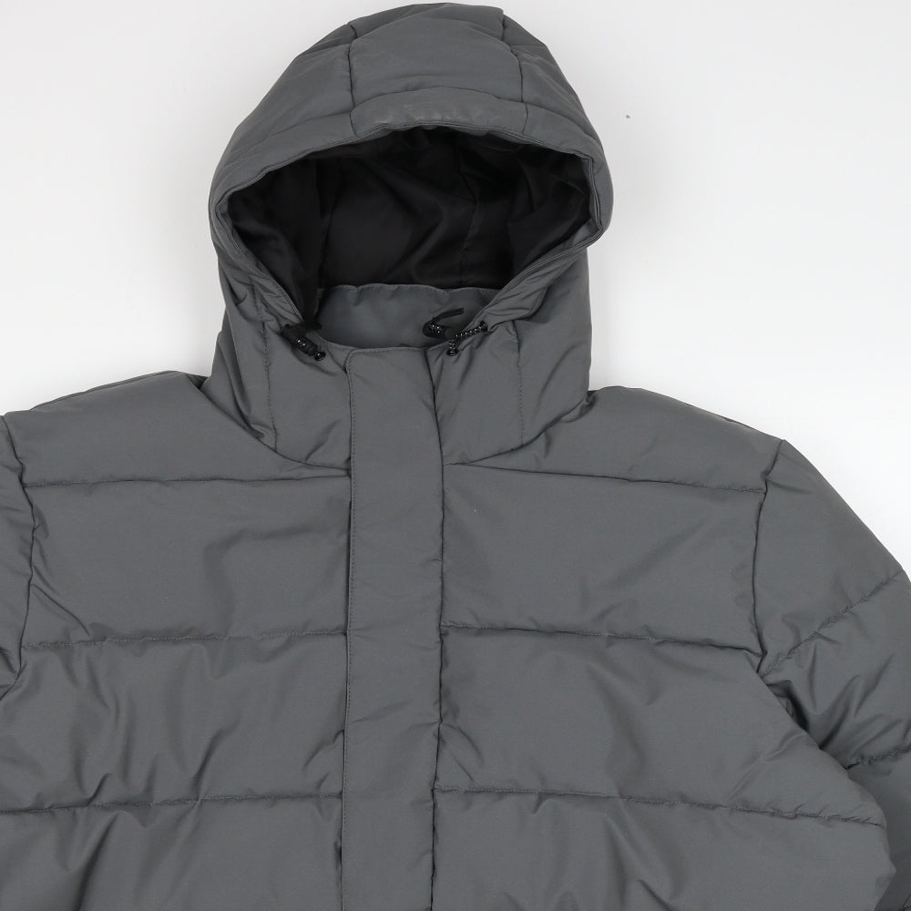 TOG24 Mens Grey Puffer Jacket Jacket Size 2XL Zip