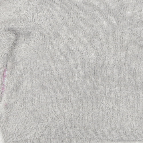 Monsoon Girls Grey Round Neck Nylon Pullover Jumper Size 5-6 Years Pullover - Unicorn