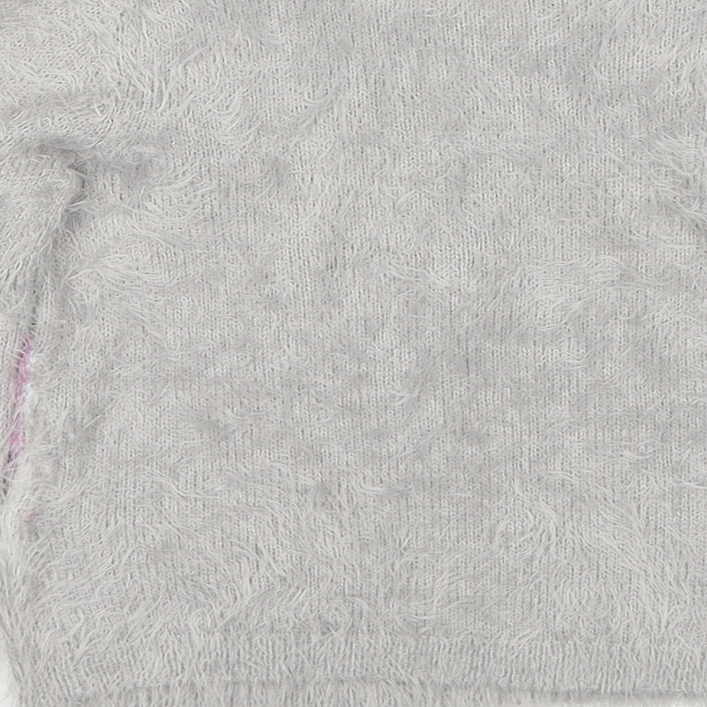 Monsoon Girls Grey Round Neck Nylon Pullover Jumper Size 5-6 Years Pullover - Unicorn