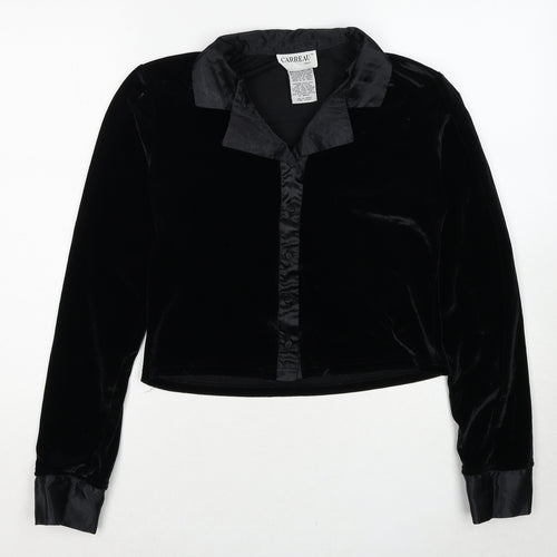 Carreau Sport Womens Black Polyester Basic Button-Up Size M Collared