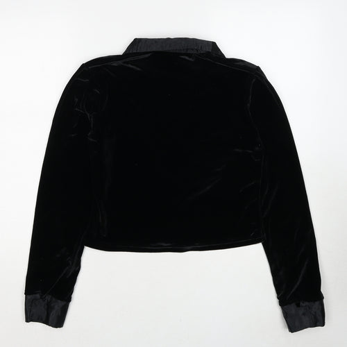 Carreau Sport Womens Black Polyester Basic Button-Up Size M Collared