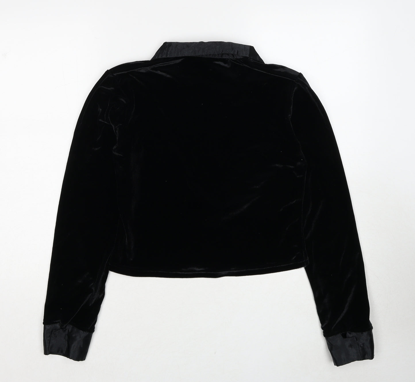 Carreau Sport Womens Black Polyester Basic Button-Up Size M Collared