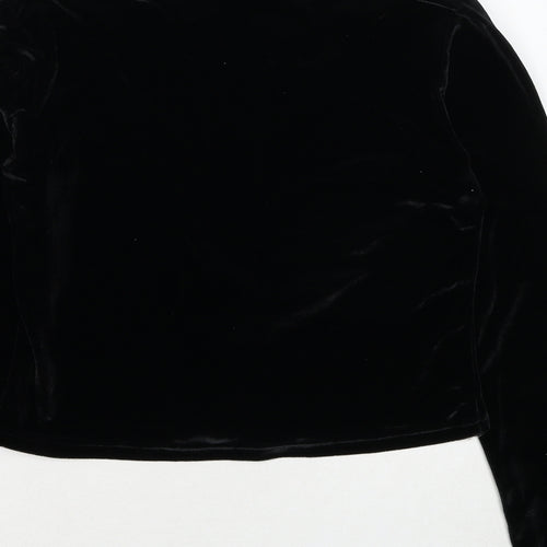 Carreau Sport Womens Black Polyester Basic Button-Up Size M Collared