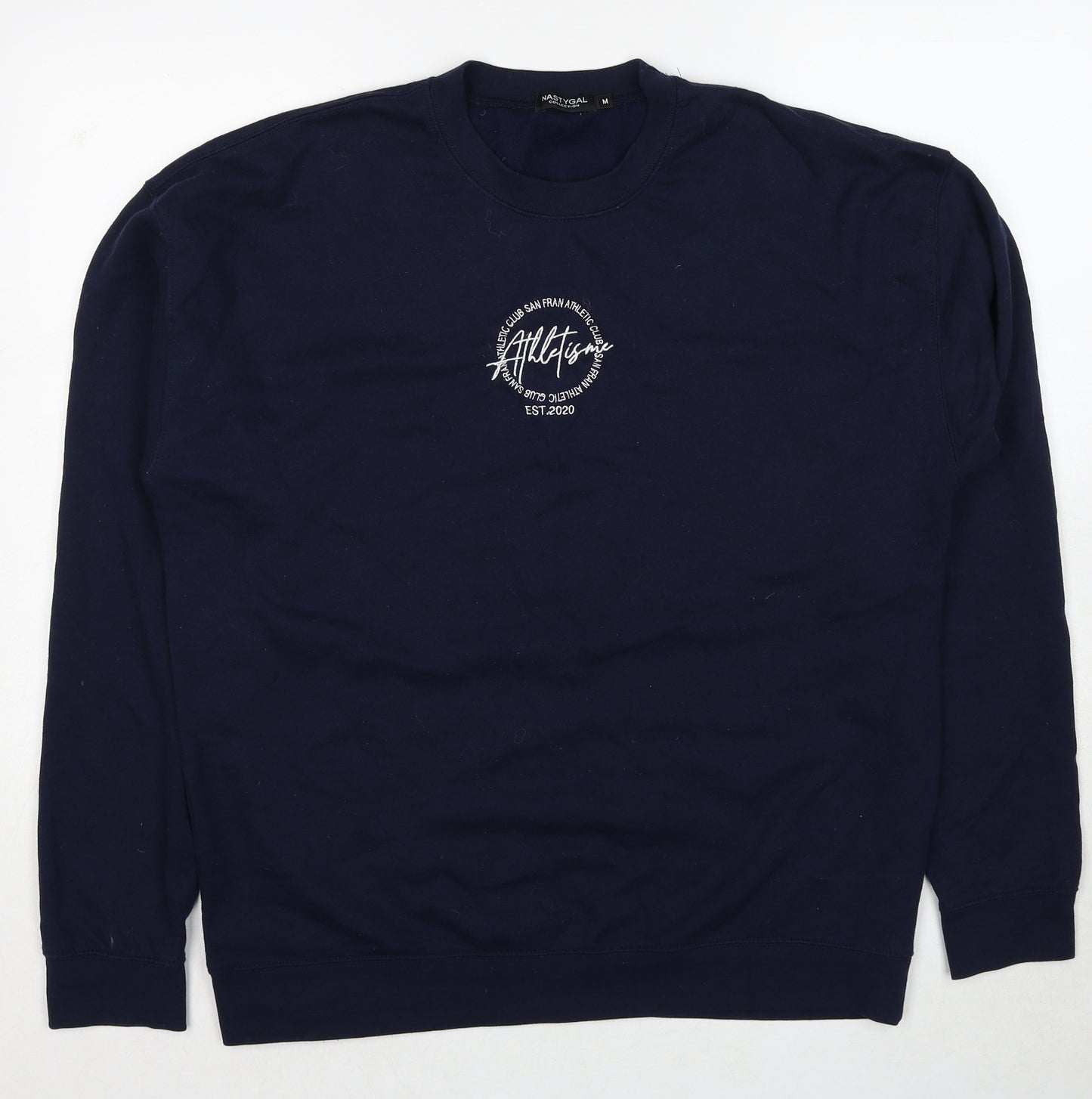 Nasty Gal Womens Blue Cotton Pullover Sweatshirt Size M Pullover