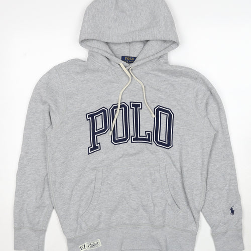 Polo Ralph Lauren Mens Grey Cotton Pullover Hoodie Size S