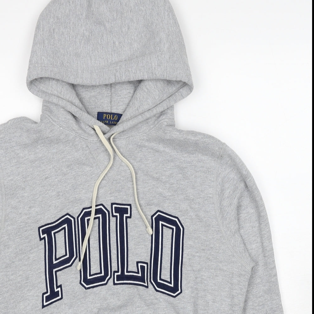 Polo Ralph Lauren Mens Grey Cotton Pullover Hoodie Size S