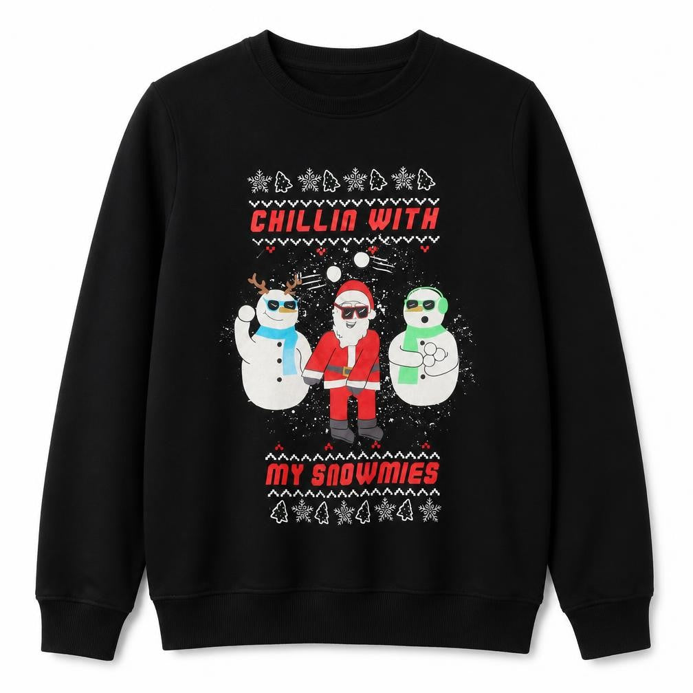 Front view of Very boys’ black cotton pullover sweatshirt, size 12, years pullover - santa print