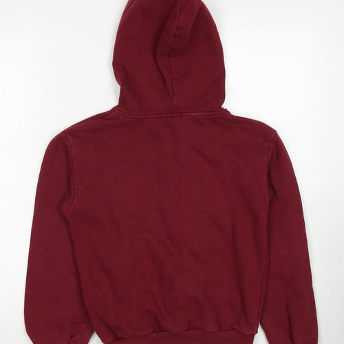 H&M Girls Red Cotton Full Zip Hoodie Size 10-11 Years Zip - Age 10-12 Years