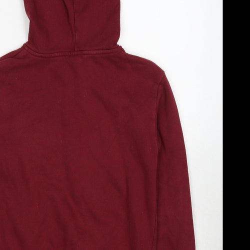 H&M Girls Red Cotton Full Zip Hoodie Size 10-11 Years Zip - Age 10-12 Years