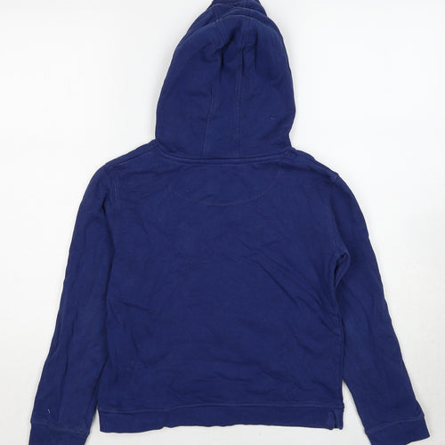 John Lewis Boys Blue Cotton Pullover Hoodie Size 11 Years Pullover - Rose Print